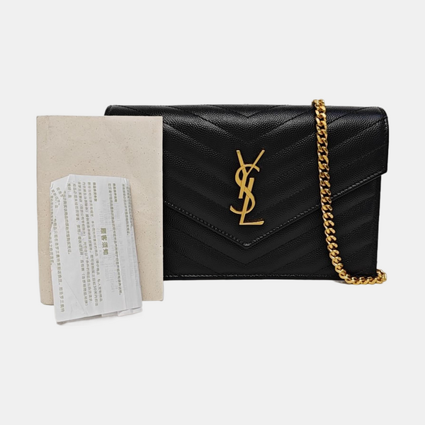 MONOGRAM Chevron Calfskin Black