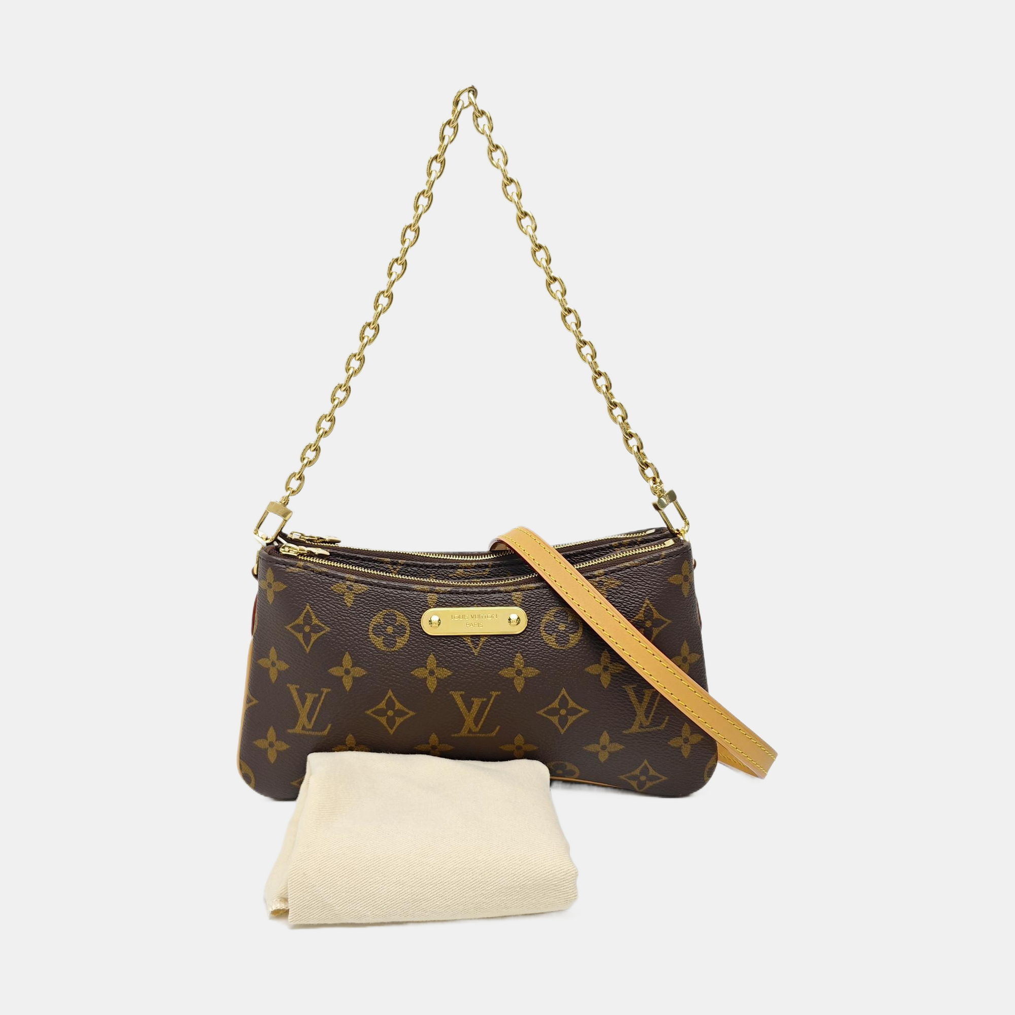 LIV POCHETTE Monogram Coated Canvas Brown