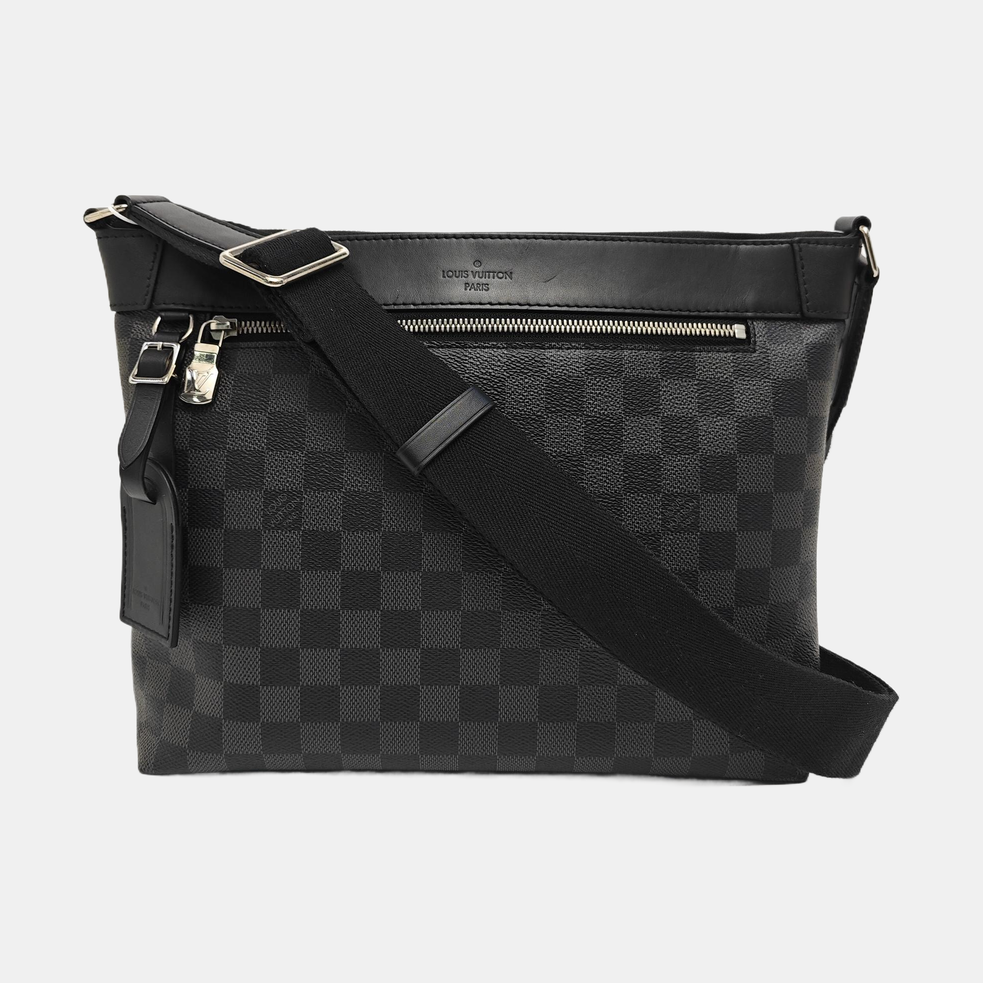 MICK Damier Graphite Coated Canvas Gray