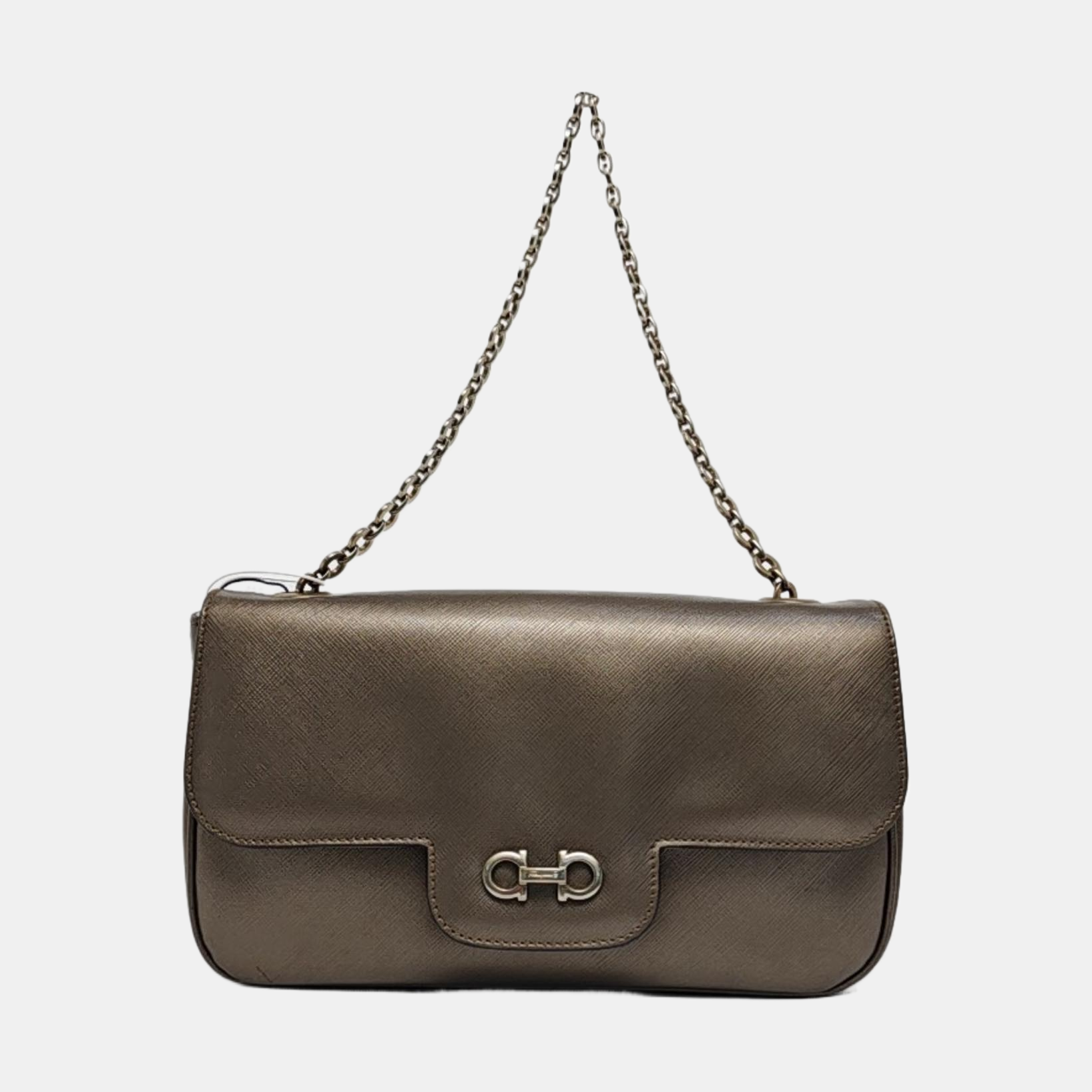 Calfskin Top Handle Bag Gray