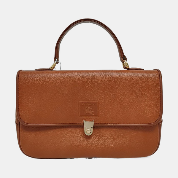 Calfskin Top Handle Bag Brown