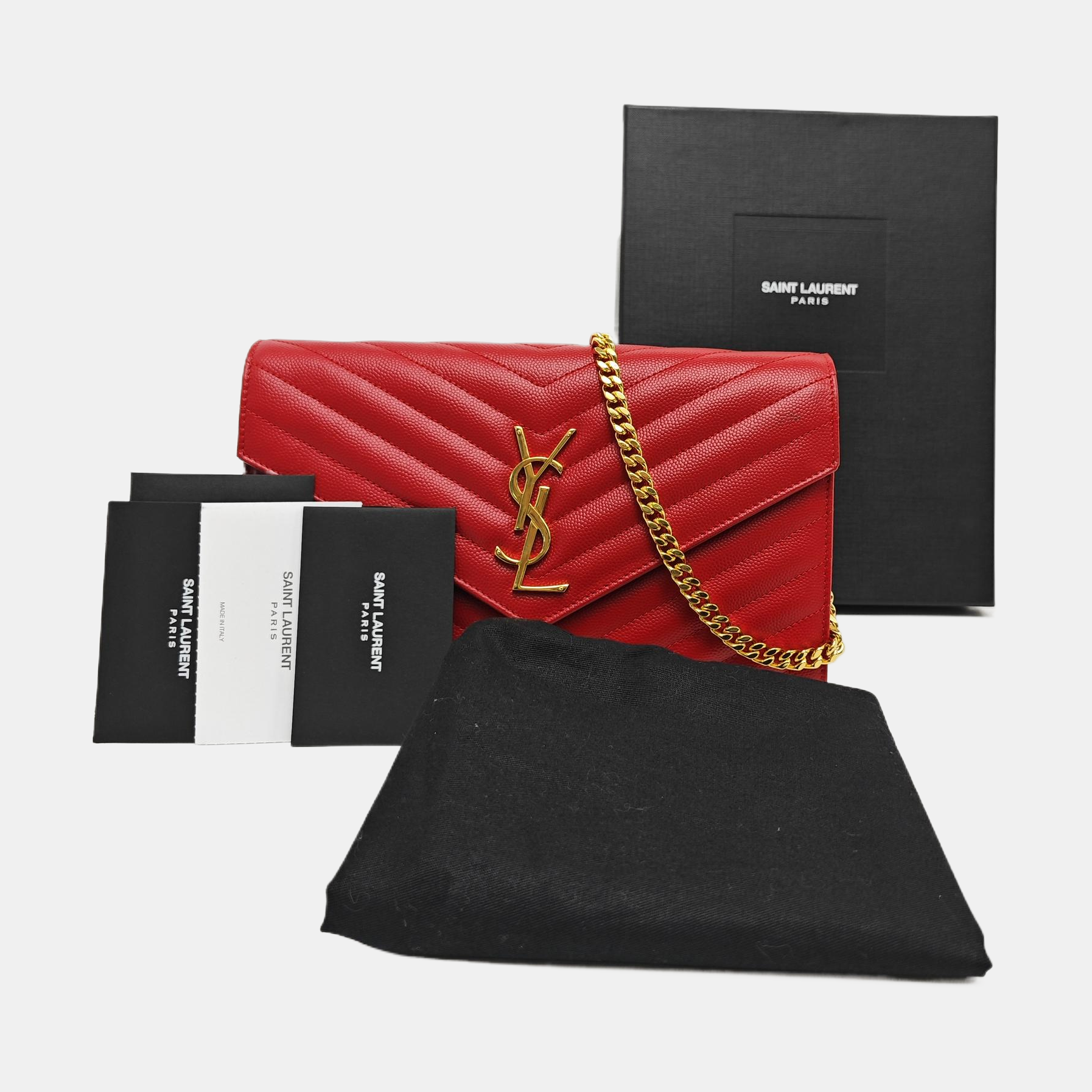 MONOGRAM Medium Chevron Calfskin Red