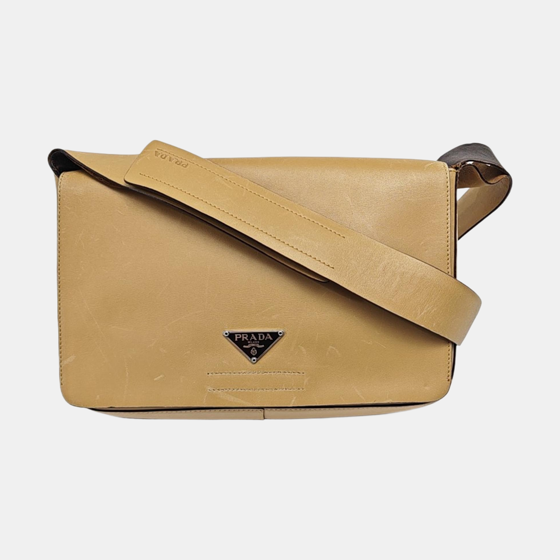 Calfskin Shoulder Bag Beige