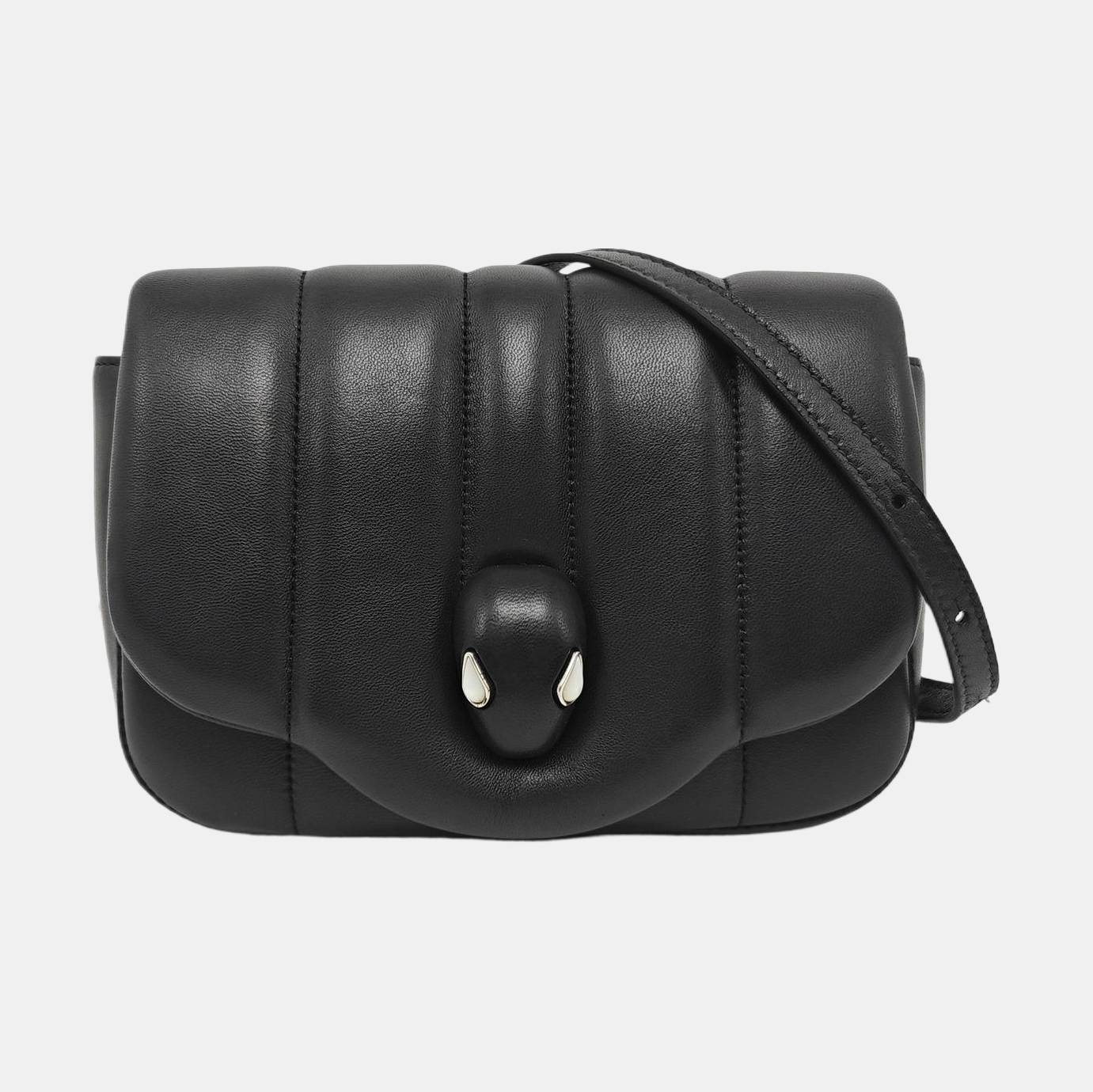 BVLGARI Small Quilted Lambskin Black