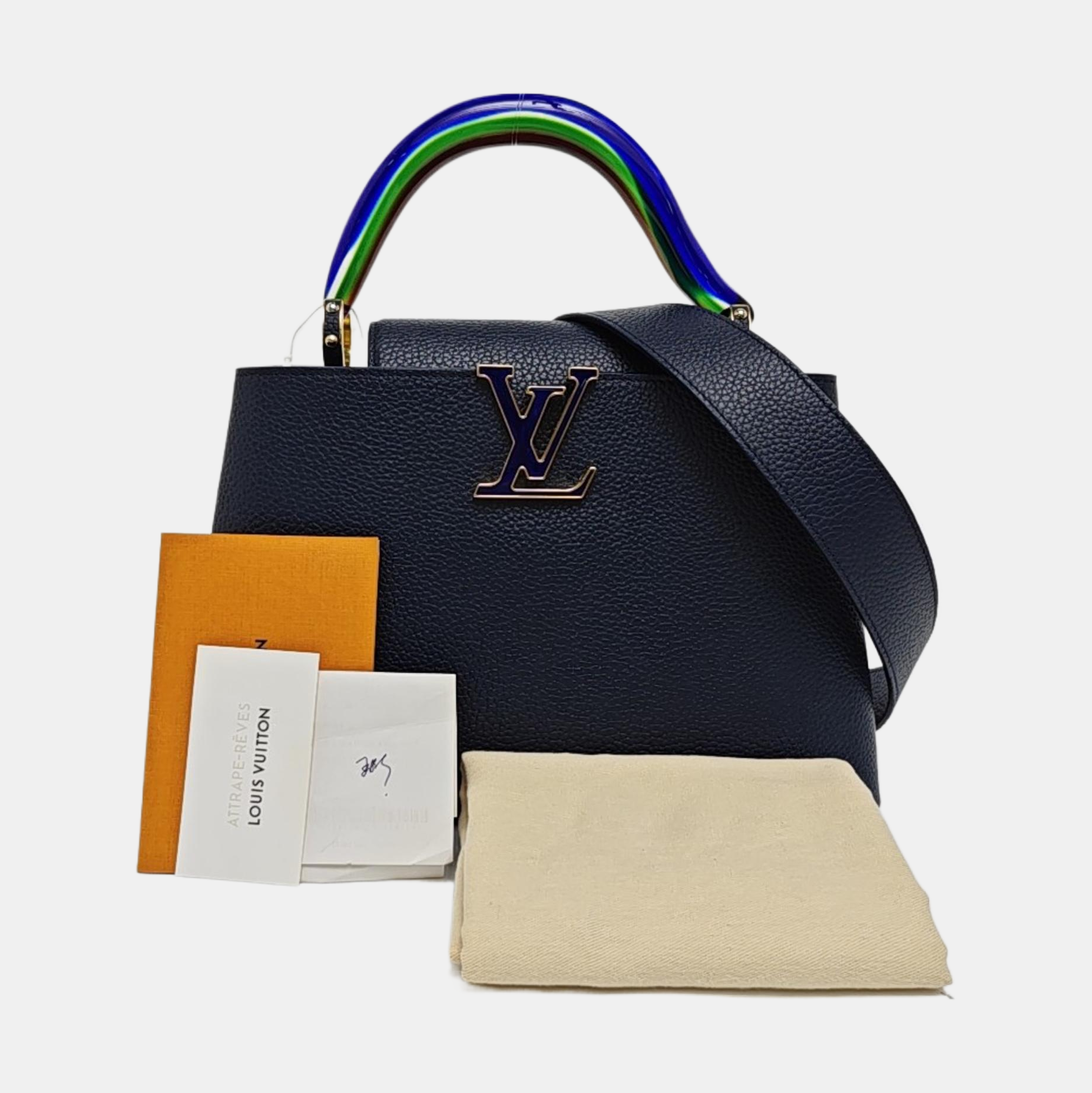 CAPUCINES MM Calfskin Blue