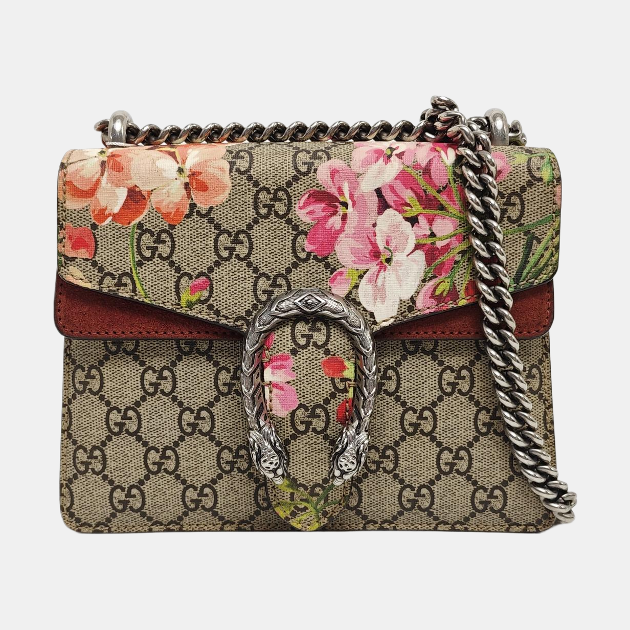 Dionysus Mini Monogram Coated Canvas Beige