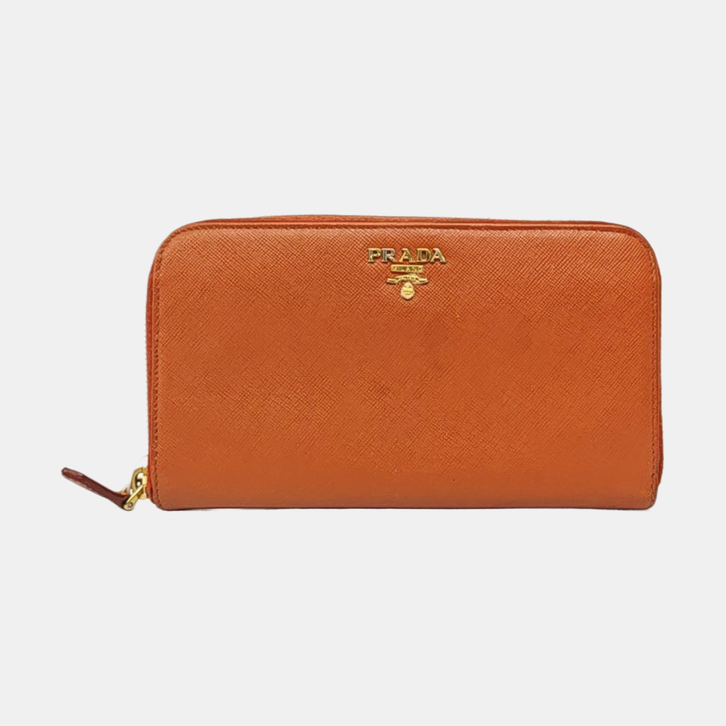 Zippy Wallet Saffiano Calfskin Orange Wallet