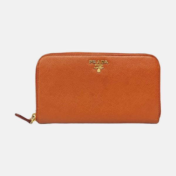 Zippy Wallet Saffiano Calfskin Orange Wallet