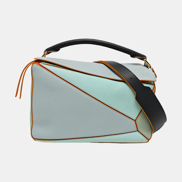 Puzzle Medium Calfskin Blue