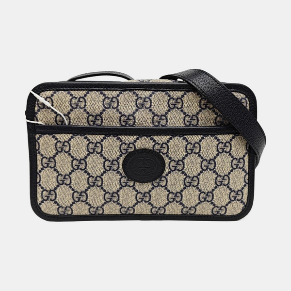 GG Supreme Mini Monogram Coated Canvas Beige
