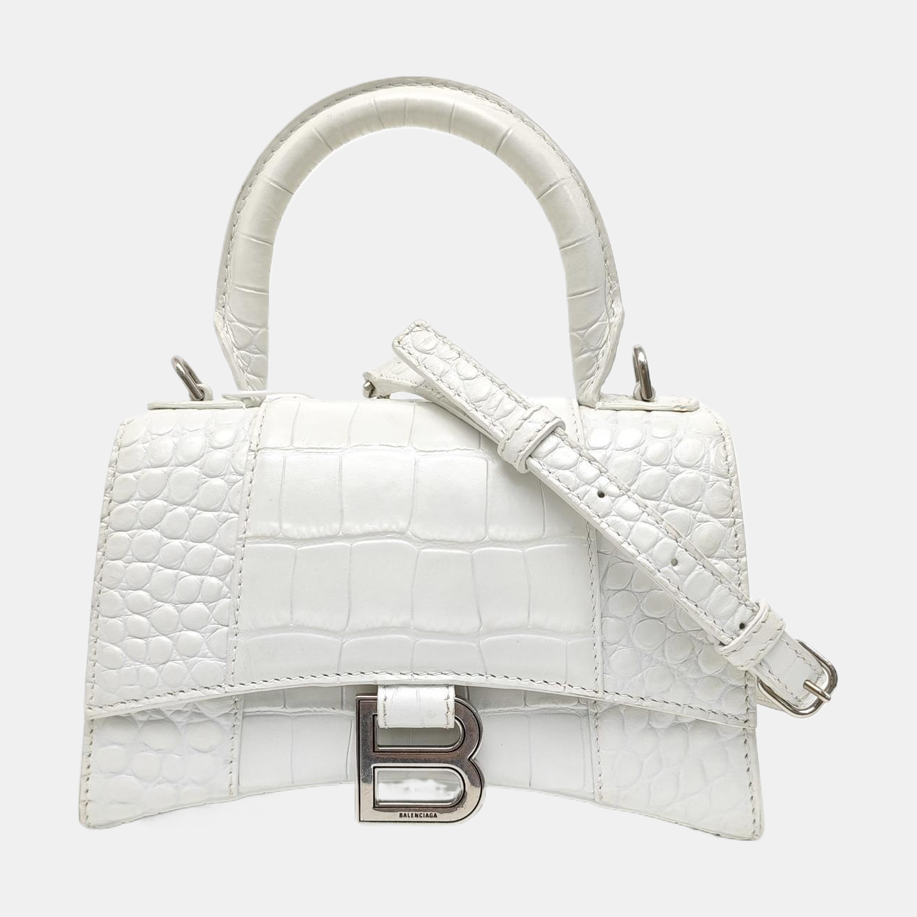 Hourglass Small Calfskin White