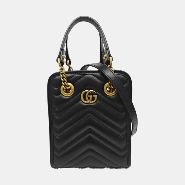 GG Marmont Mini Quilted Calfskin Black