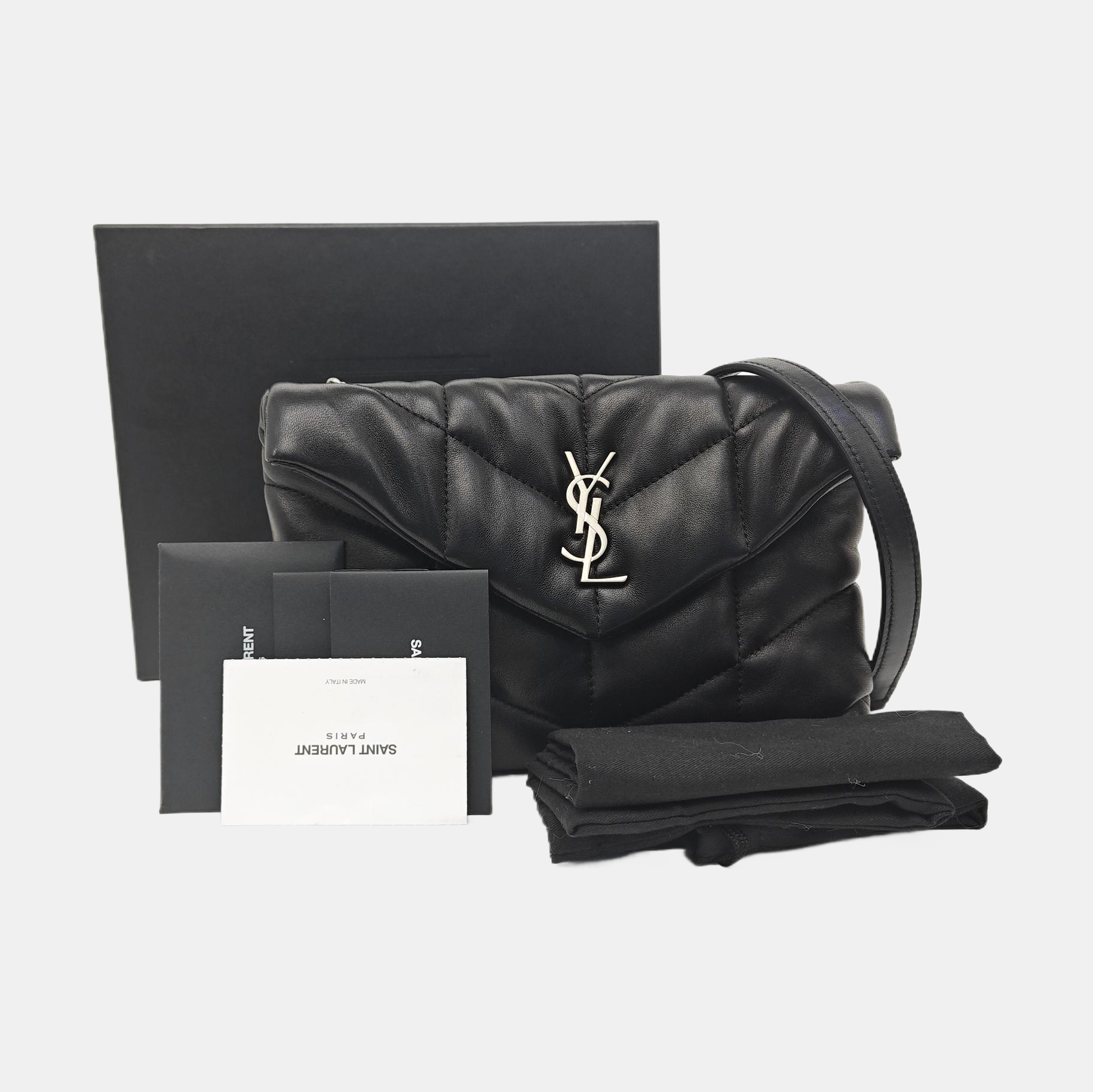 PUFFER Mini Chevron Lambskin Black