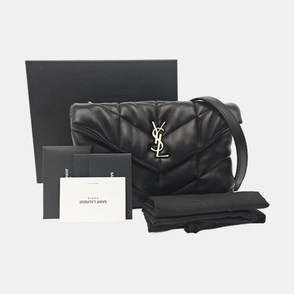 PUFFER Mini Chevron Lambskin Black