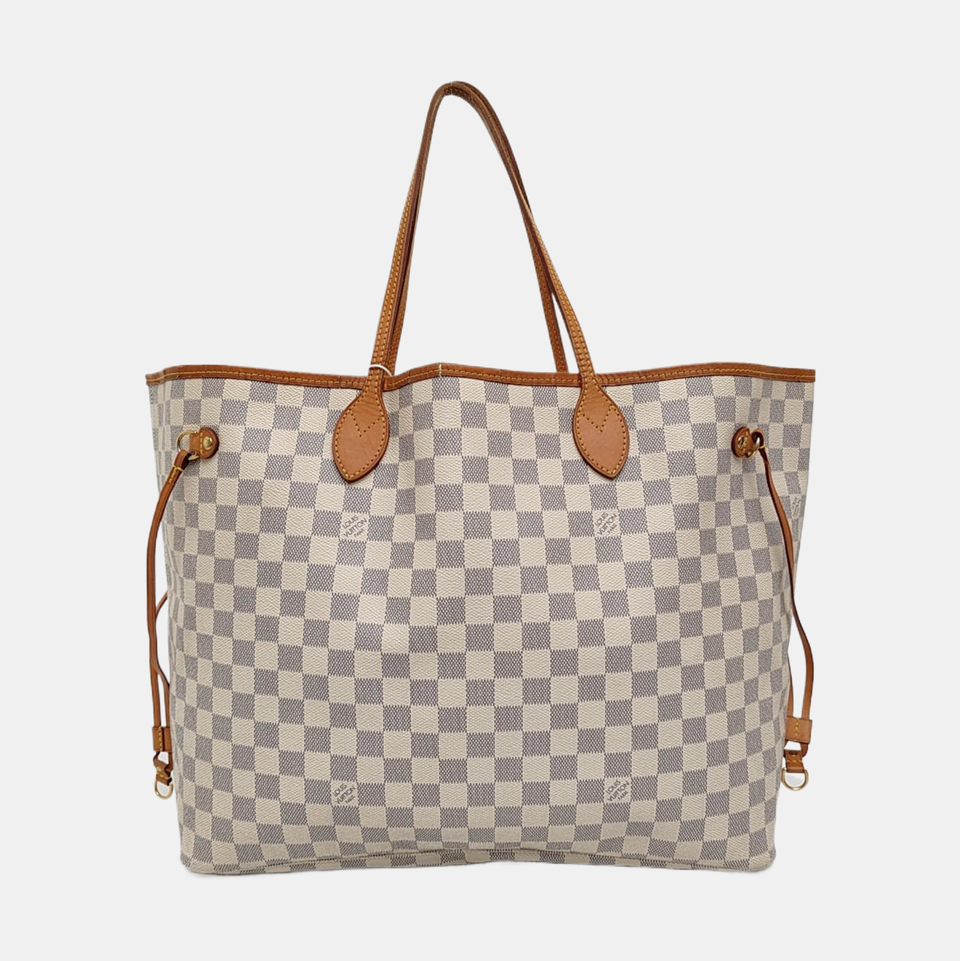 NEVERFULL GM Damier Azur Coated Canvas White