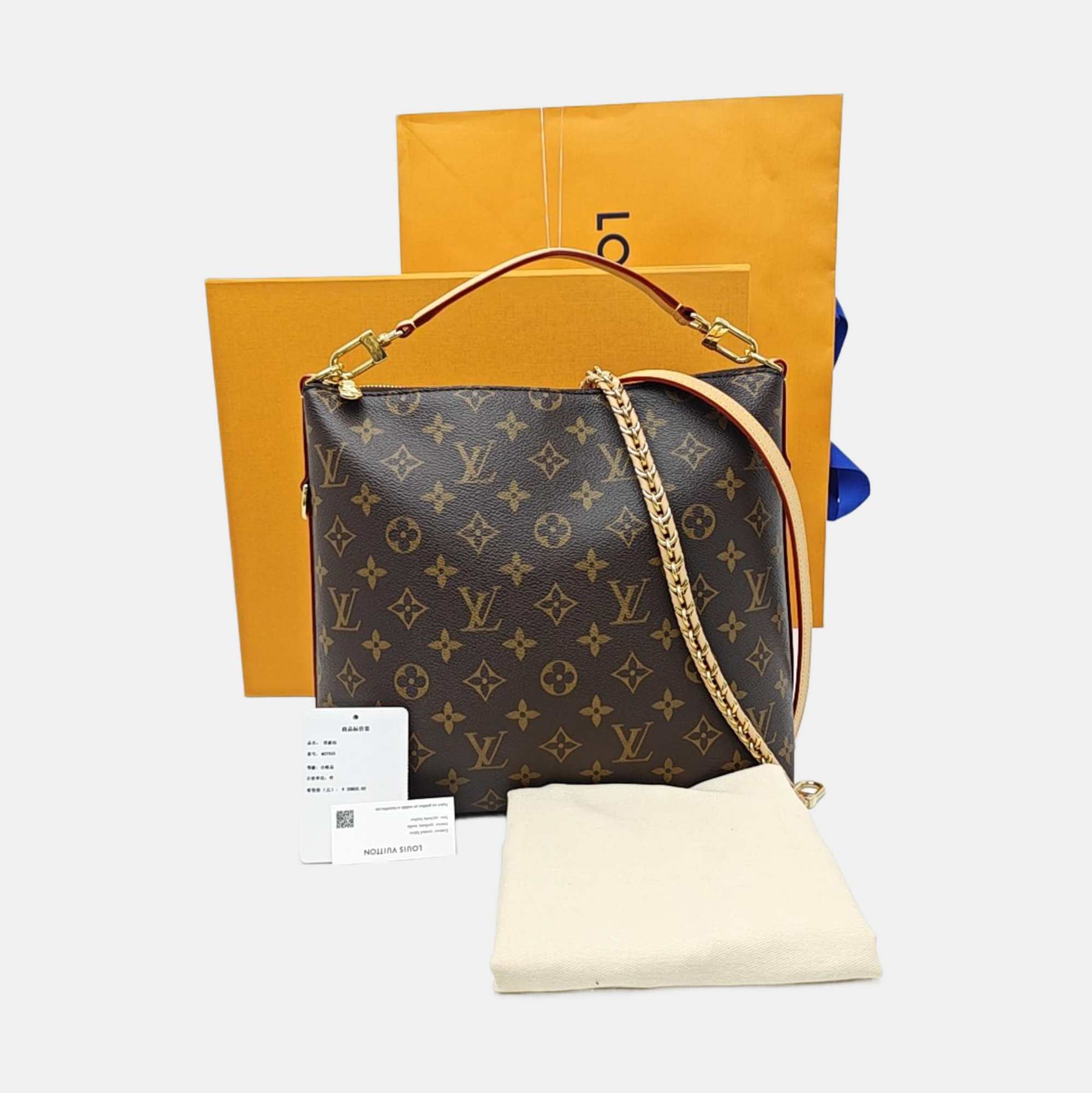 Monogram Coated Canvas Shoulder Bag Brown