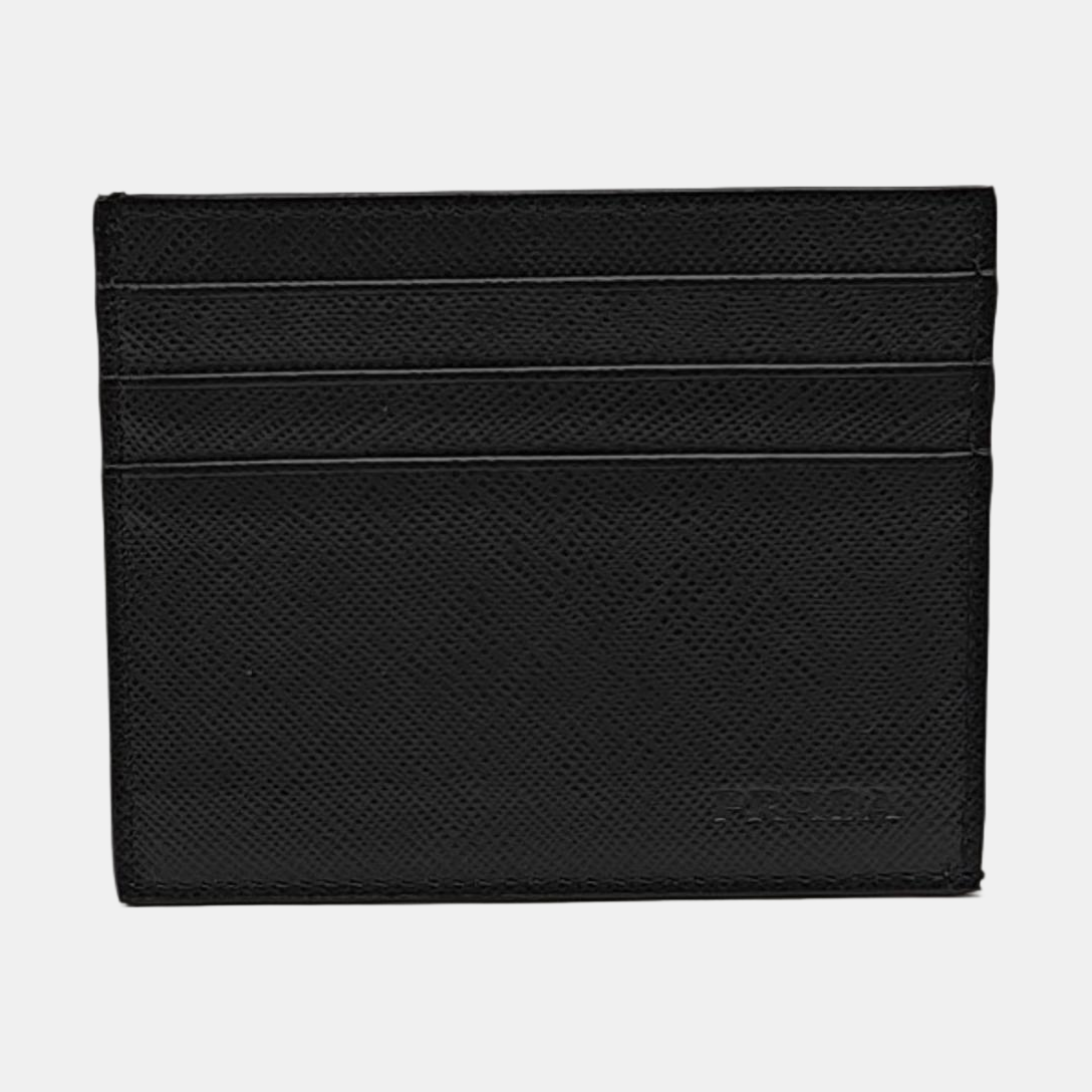 Saffiano Calfskin Card Holder Black