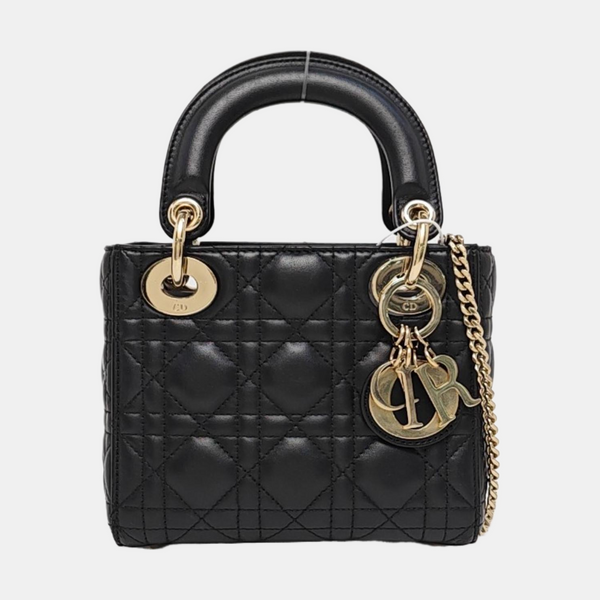 Lady Dior Mini Cannage Lambskin Black