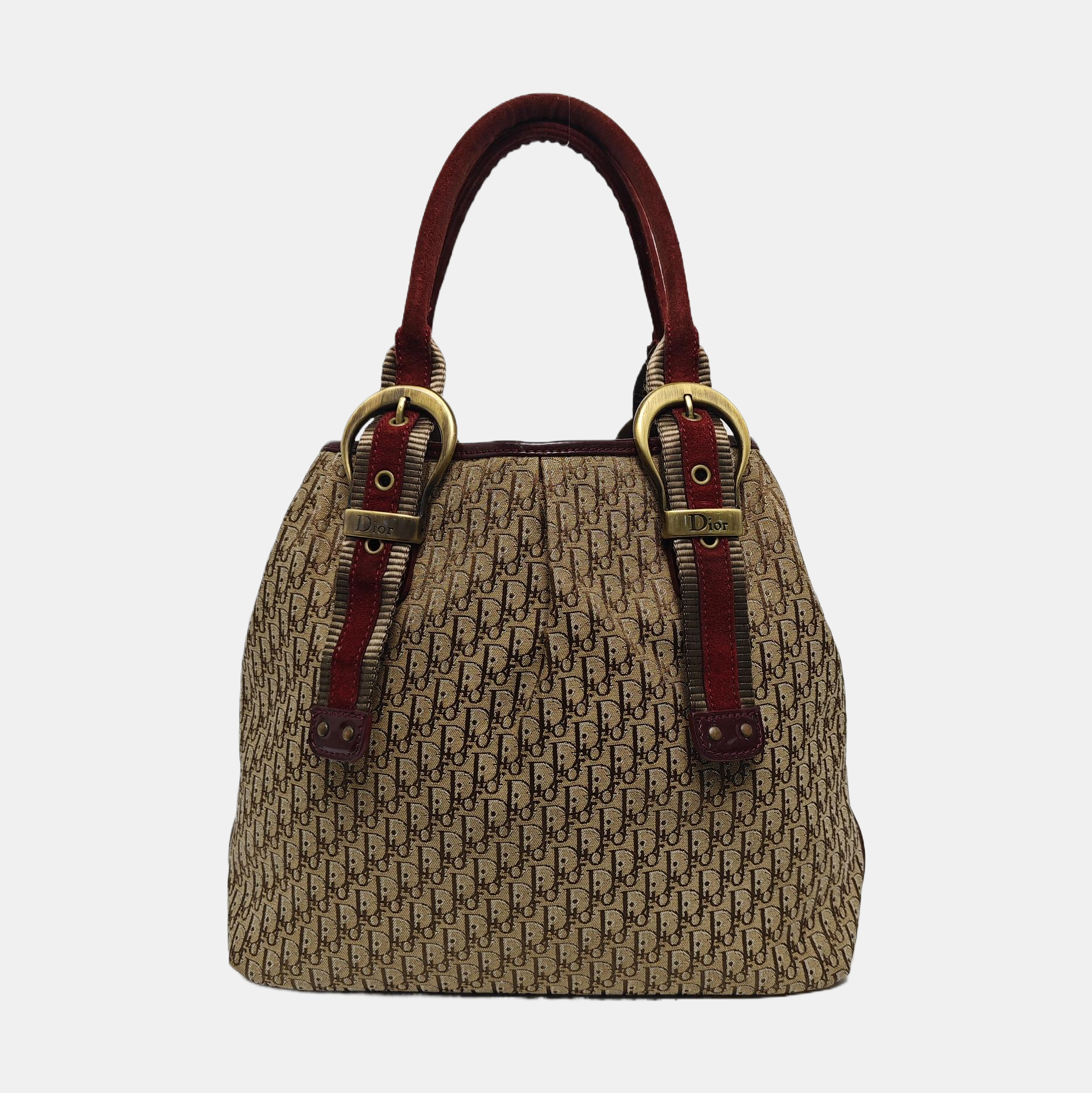 Oblique Canvas Tote Bag Beige