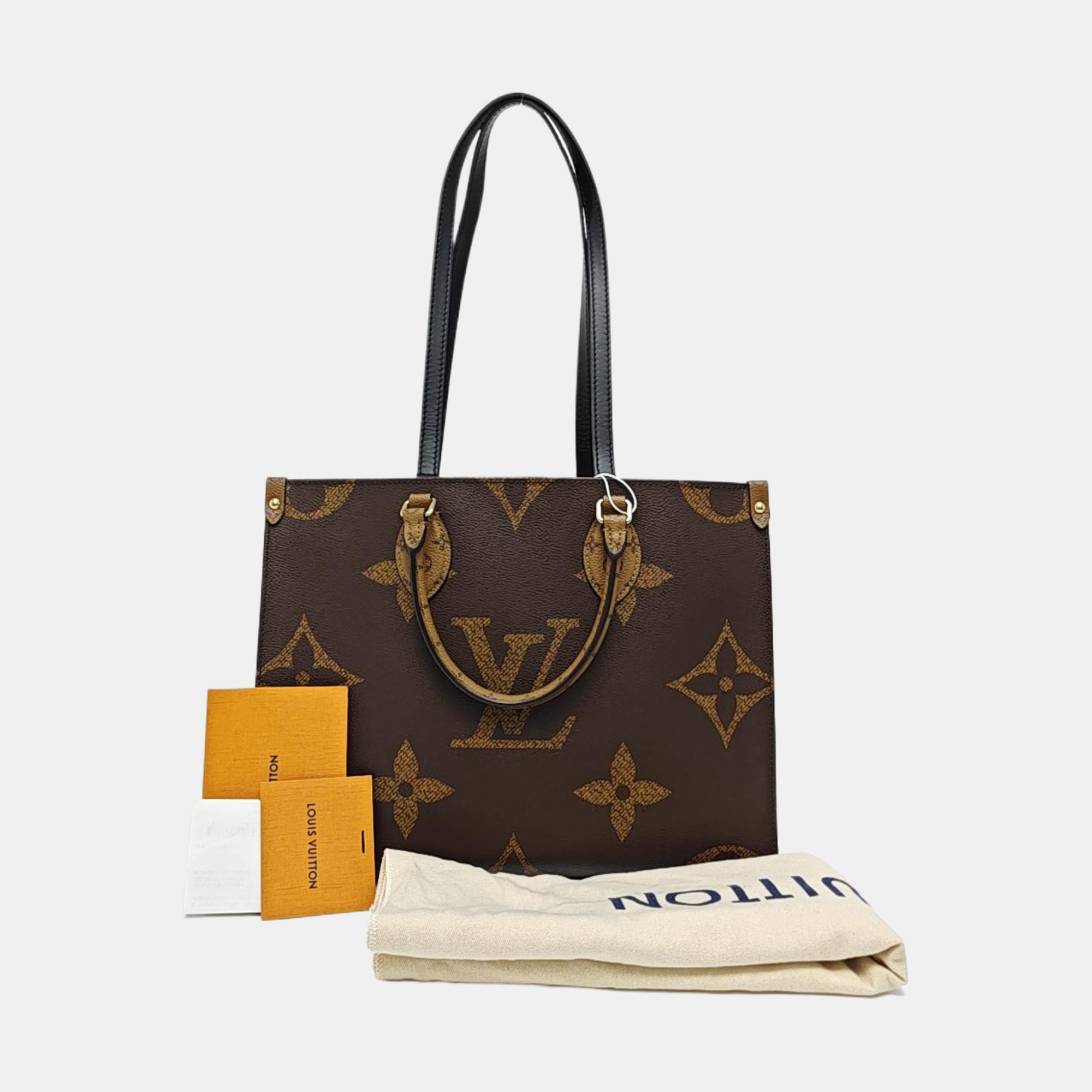 Authenticated pre-owned  ONTHEGO MM Monogram Coated Canvas Brown - Tote Bag at Looply