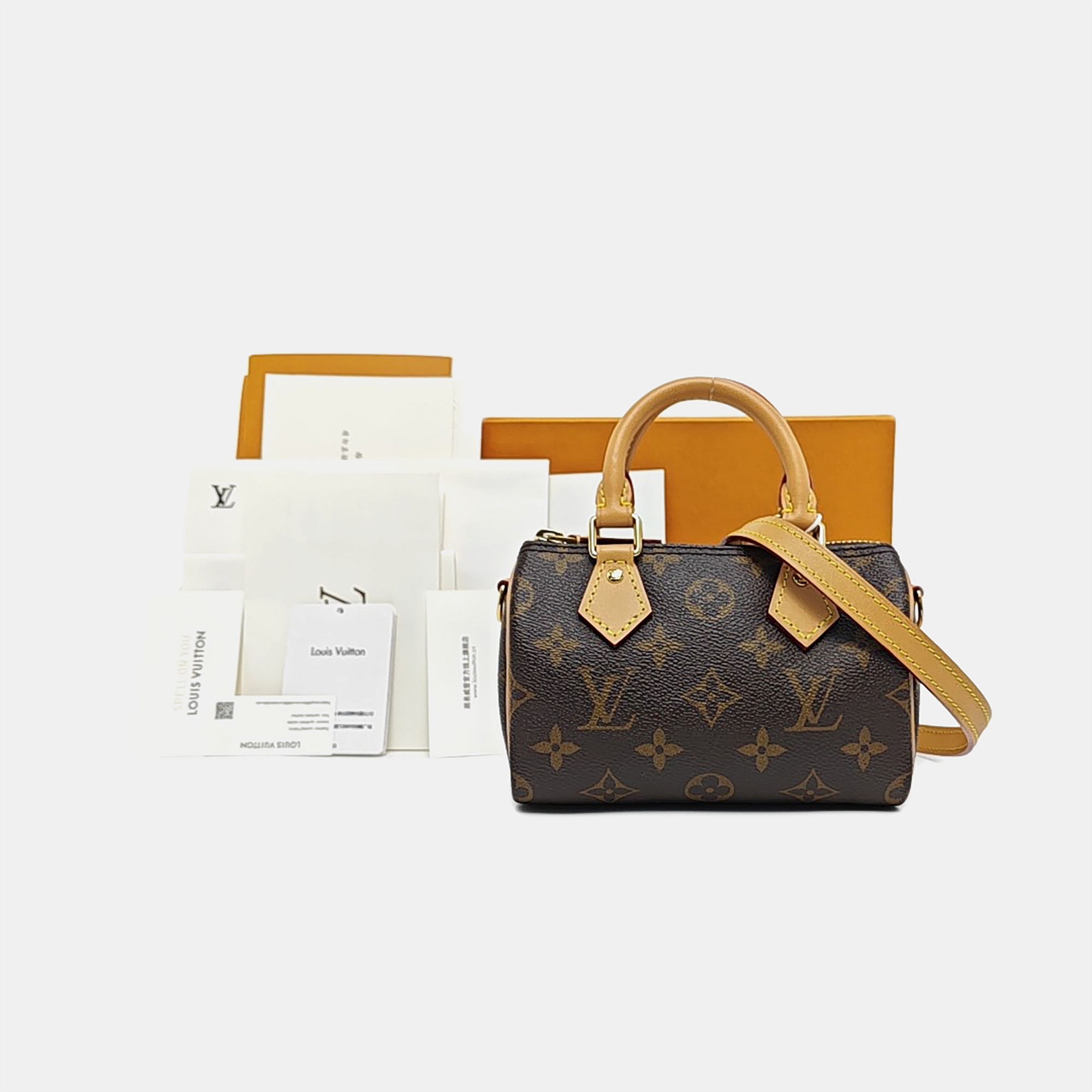 SPEEDY Nano Monogram Coated Canvas Brown