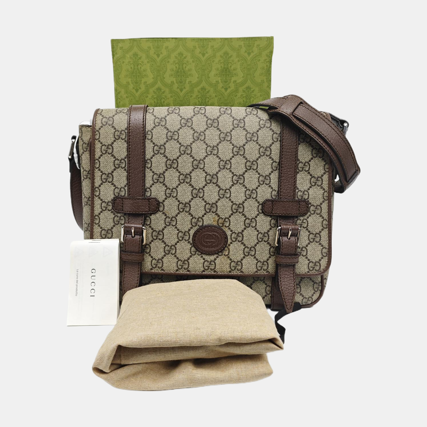 Monogram Coated Canvas Crossbody Bag Brown