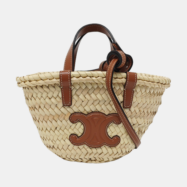 TEEN TRIOMPHE CELINE CLASSIC Mini Straw Beige