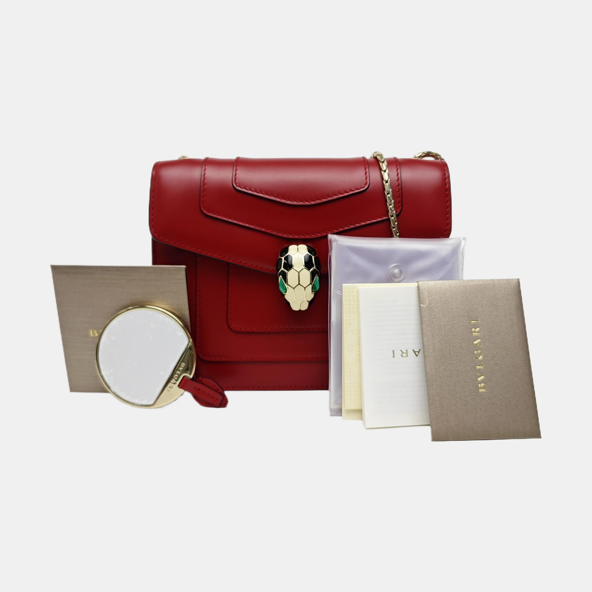 SERPENTI FOREVER Small Calfskin Red