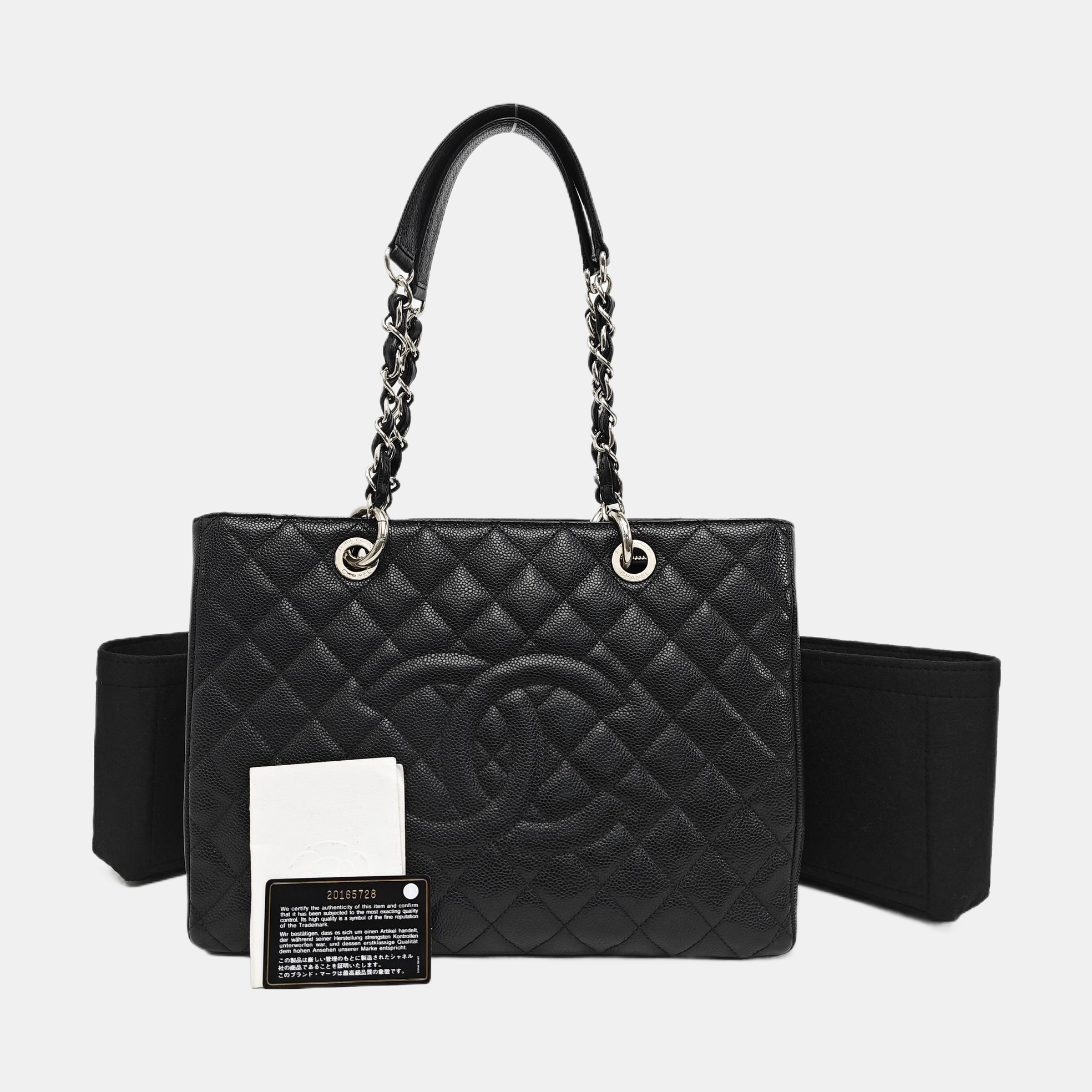 CHANEL GST Large Quilted Grained Calfskin Black
