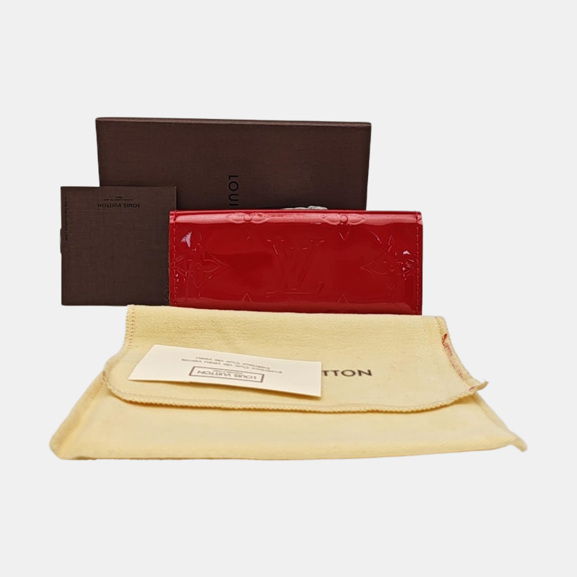 Monogram Patent Leather Key Pouch Red