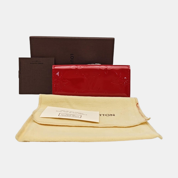 Monogram Patent Leather Key Pouch Red
