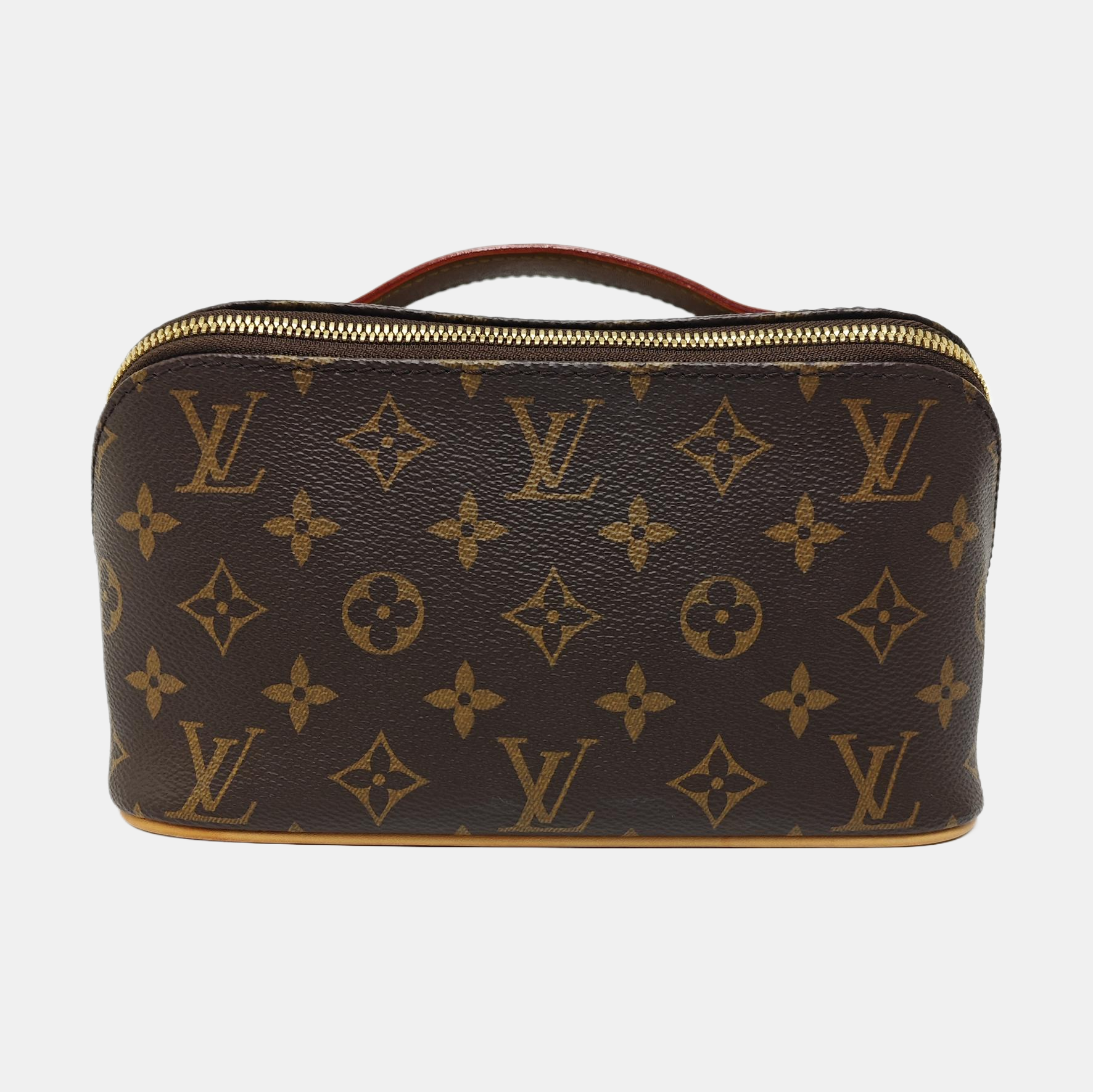Monogram Coated Canvas Top Handle Bag Brown