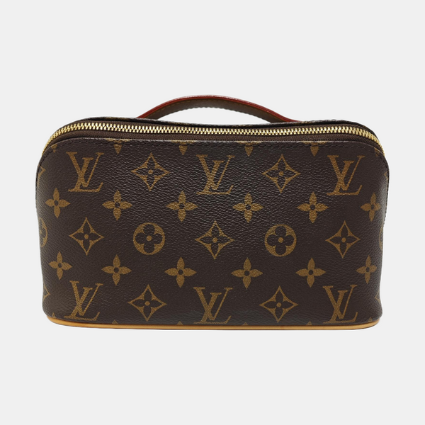 Monogram Coated Canvas Top Handle Bag Brown