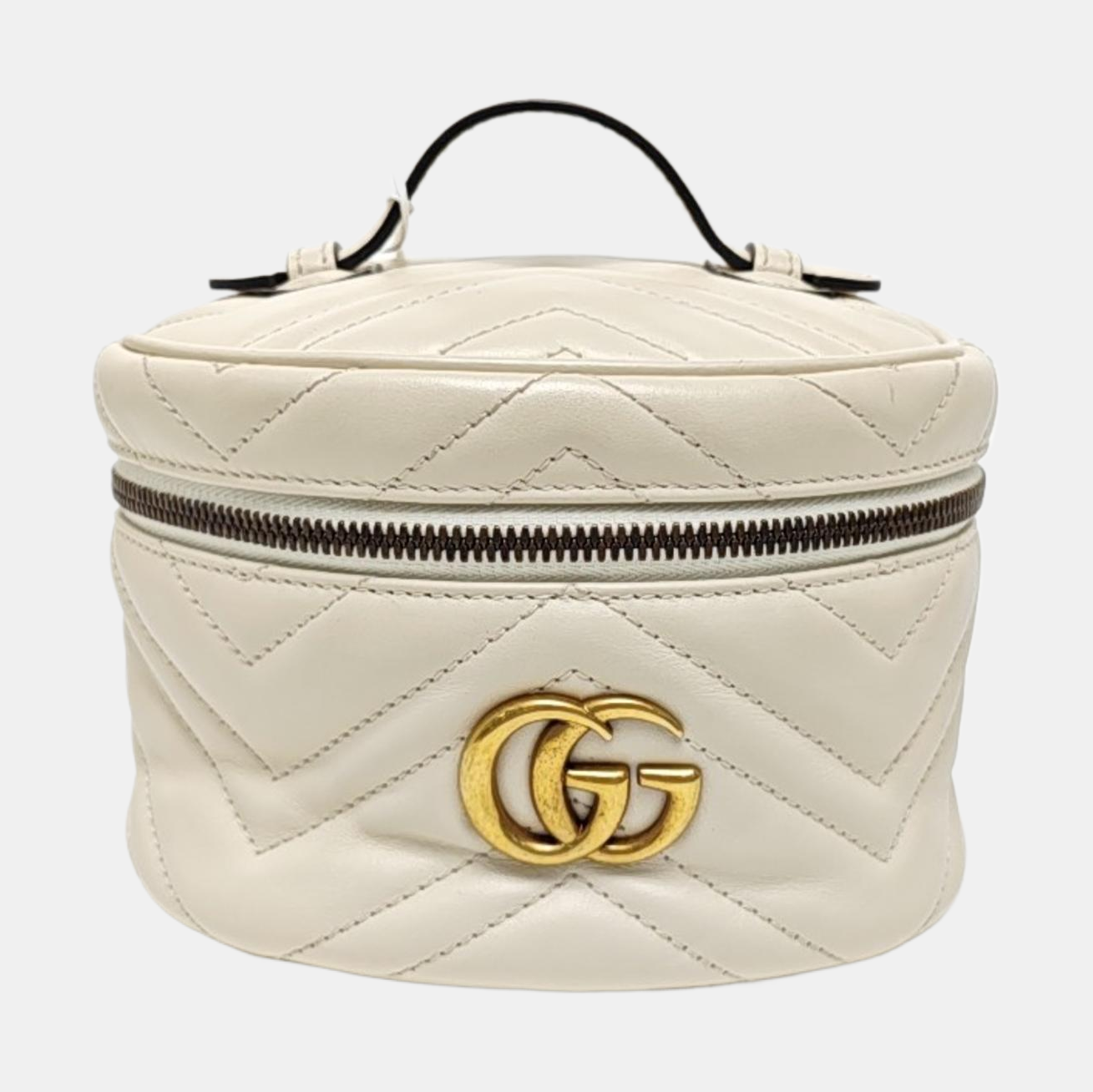 GG Marmont Mini Quilted Calfskin White