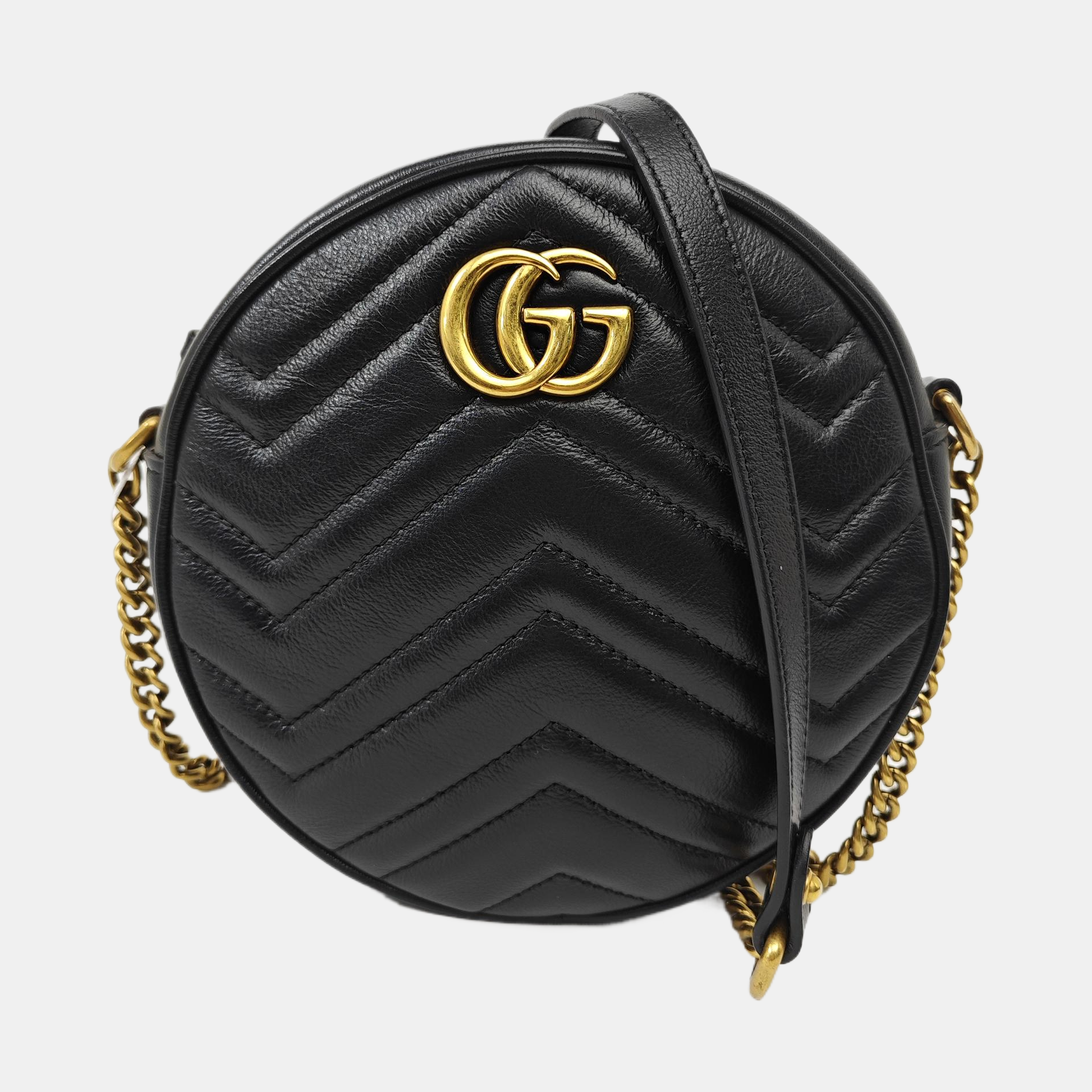 GG Marmont Mini Quilted Calfskin Black