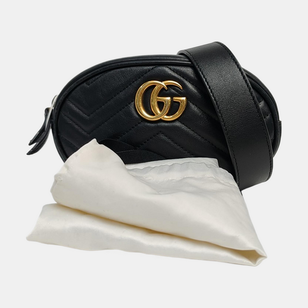 GG Marmont Super Mini Quilted Calfskin Black