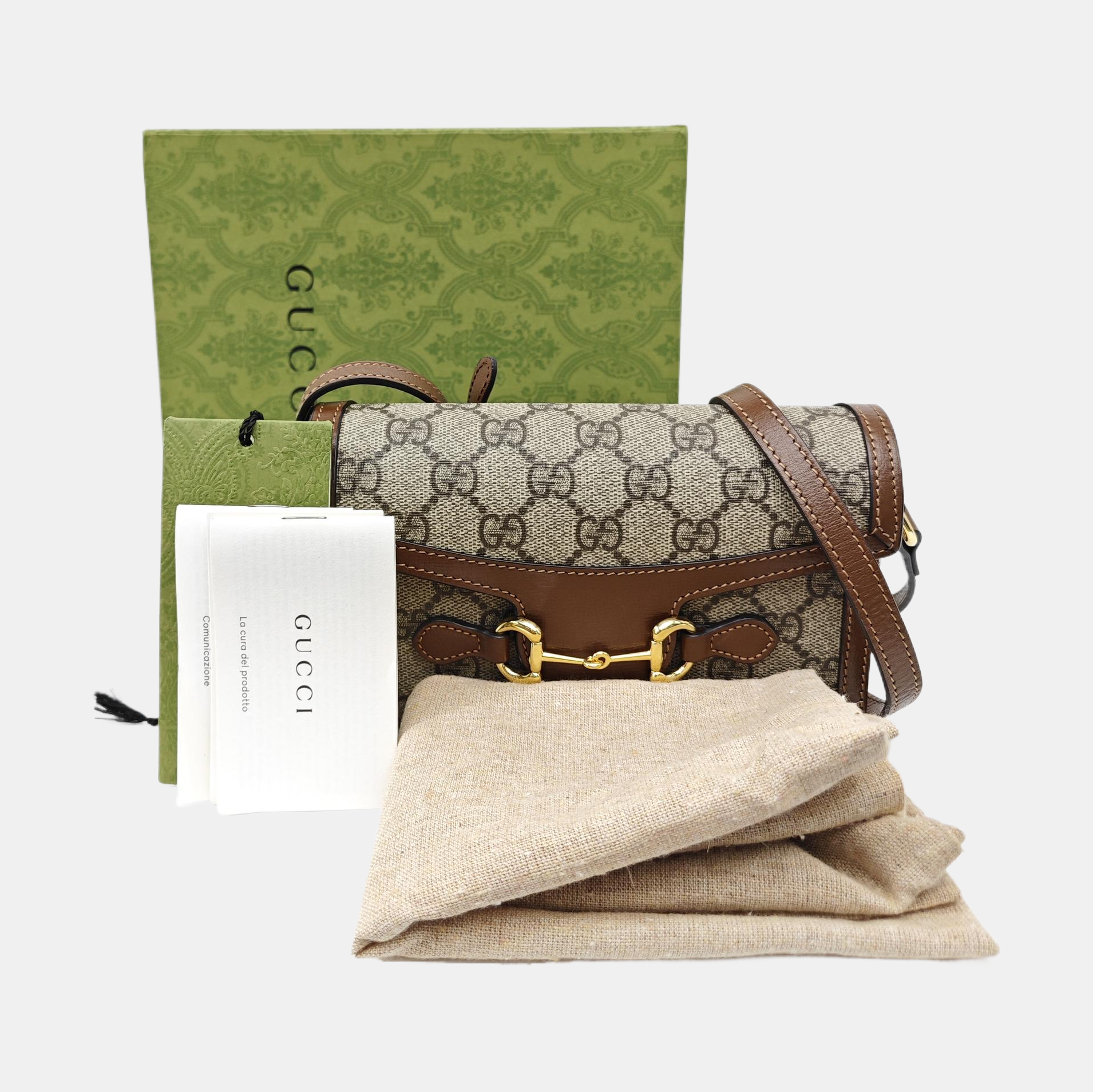 Horsebit 1955 Mini Monogram Coated Canvas Beige