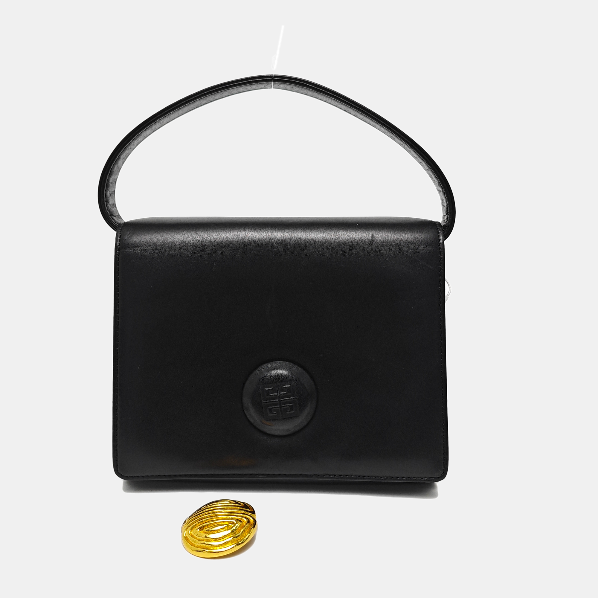 Calfskin Top Handle Bag Black