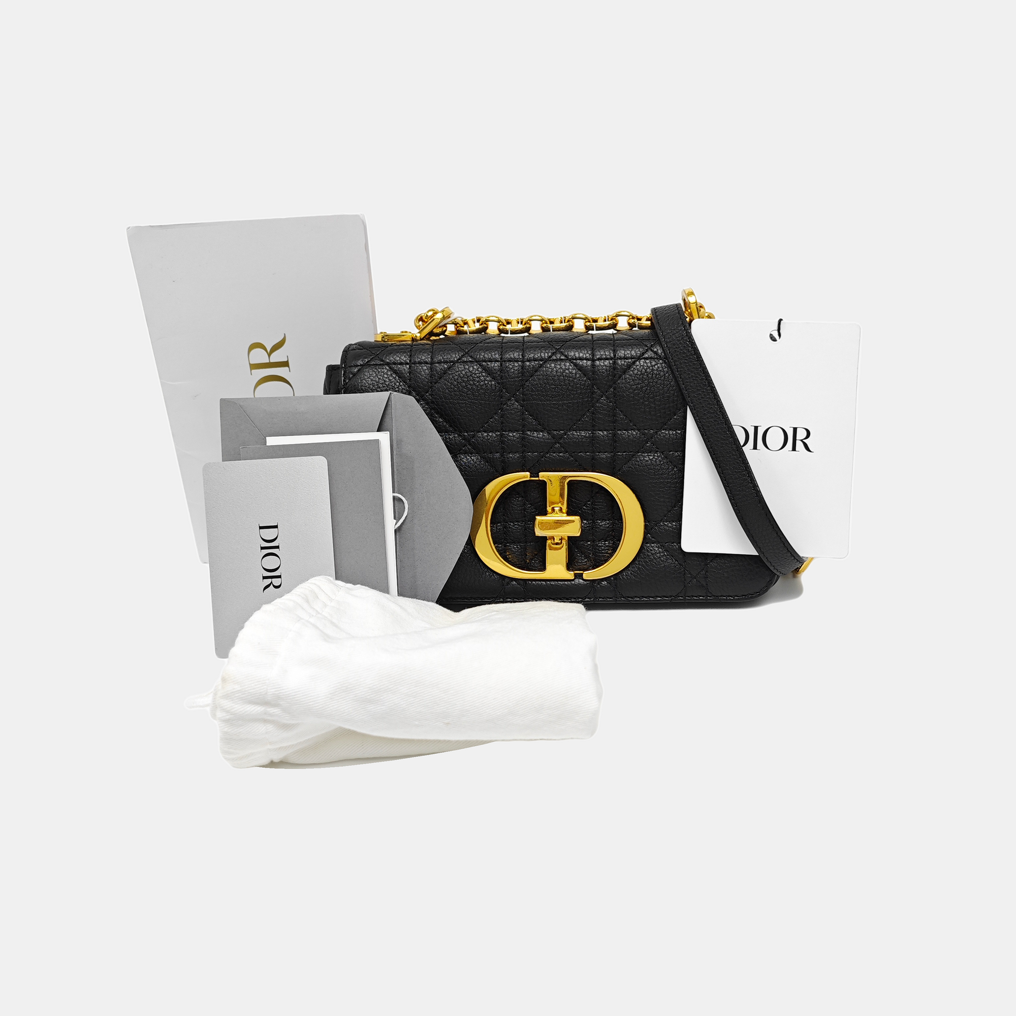 Dior Caro Small Cannage Calfskin Black