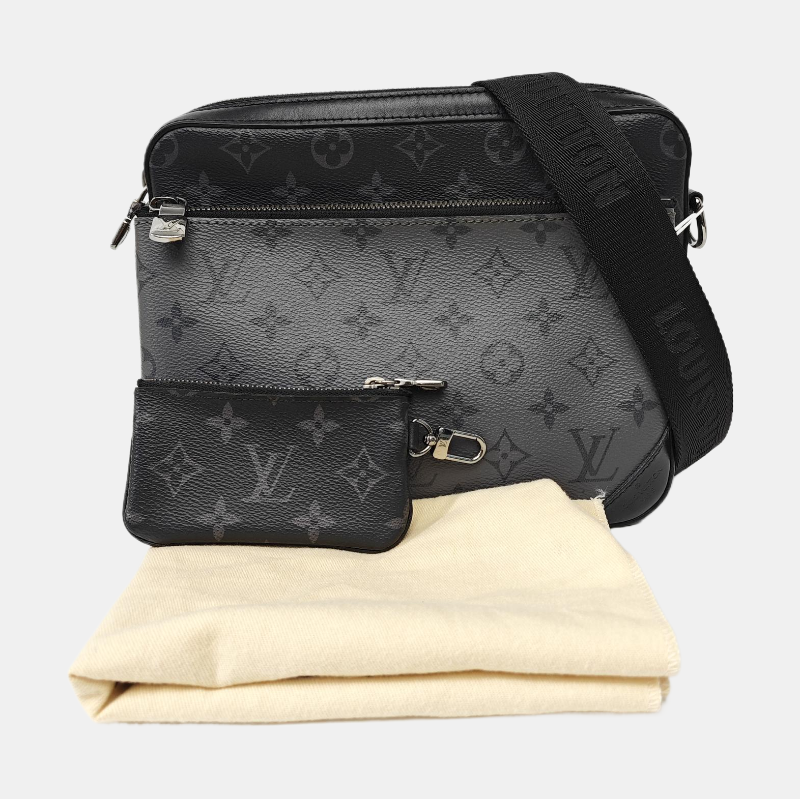 TRIO Monogram Coated Canvas Gray