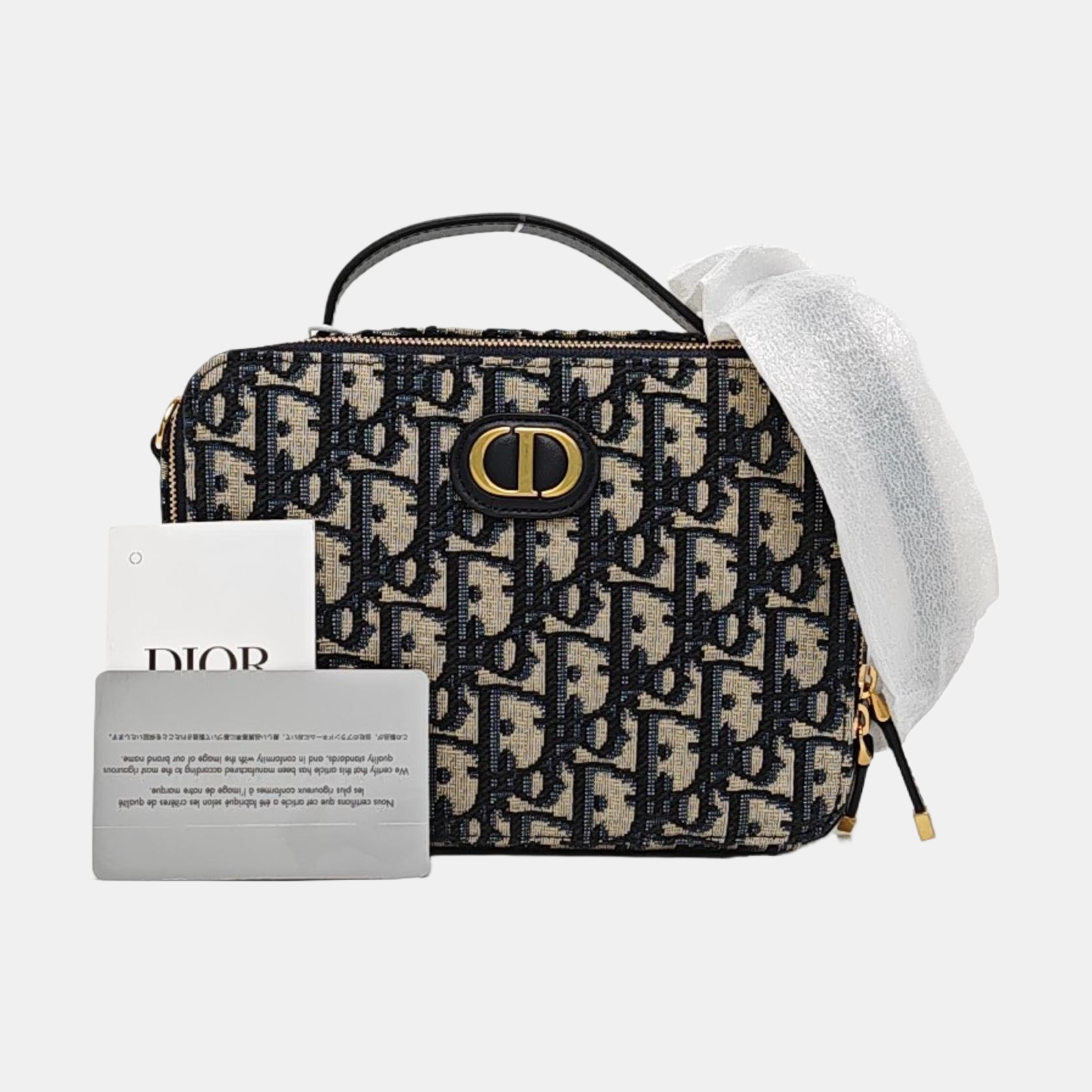 30 Montaigne Mini Oblique Canvas Blue