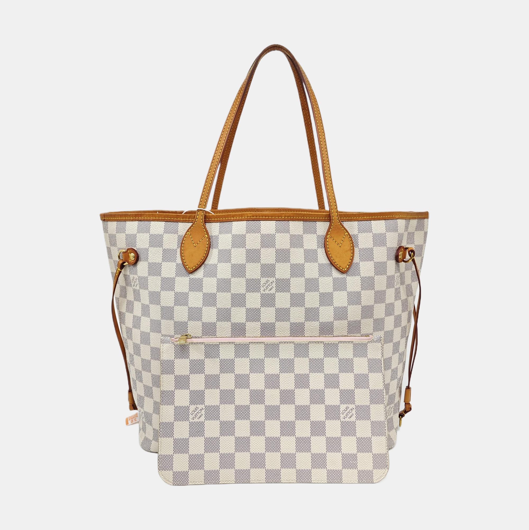 NEVERFULL MM Damier Azur Coated Canvas White