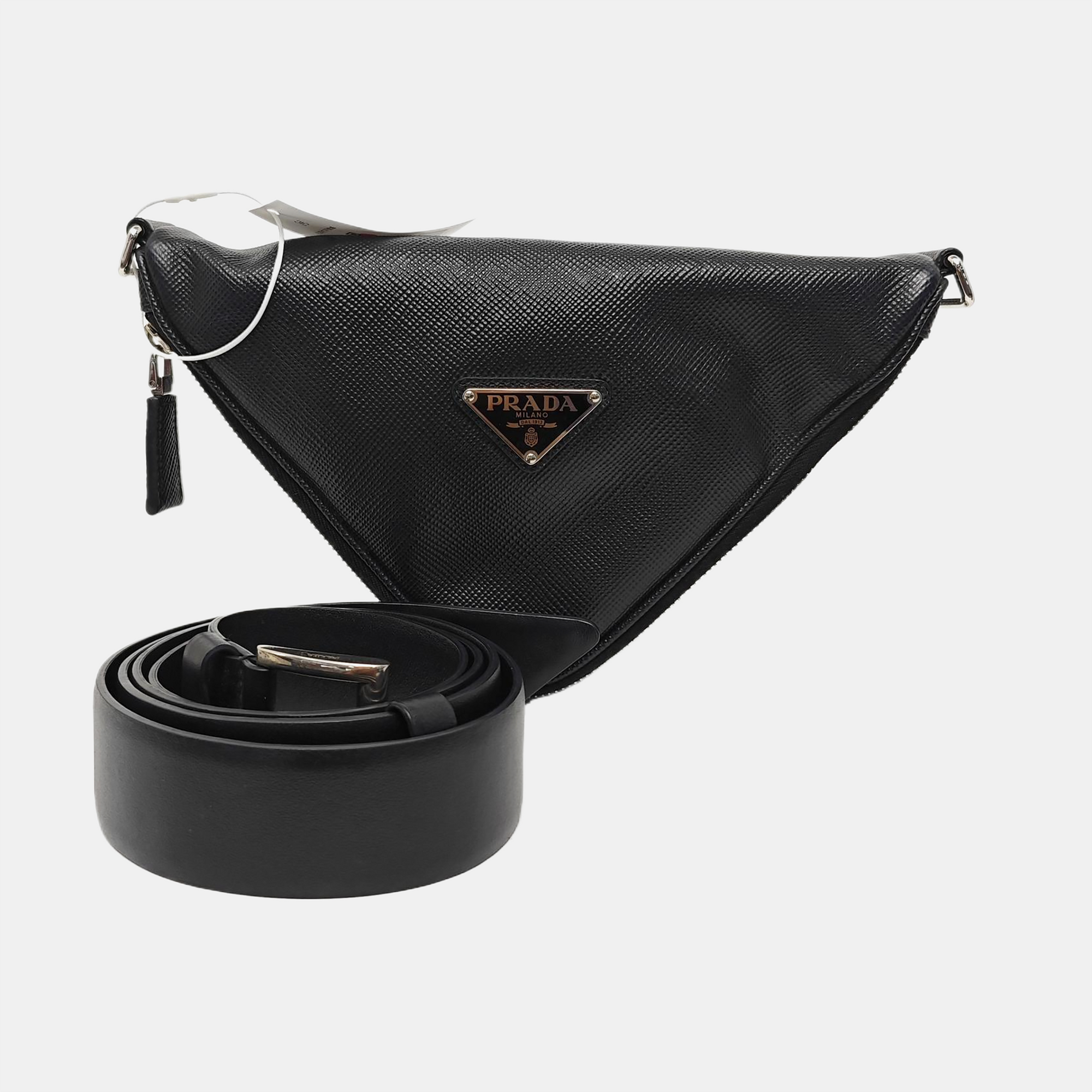 Triangle Saffiano Calfskin Black
