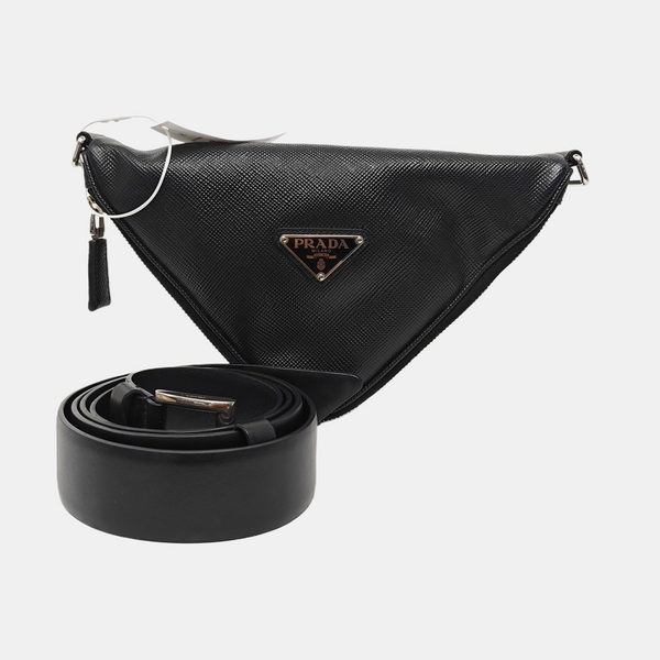 Triangle Saffiano Calfskin Black