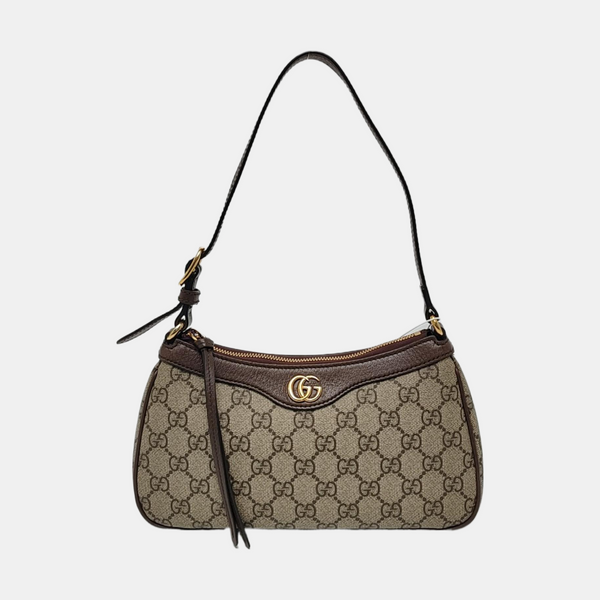 Ophidia Small Monogram Coated Canvas Brown