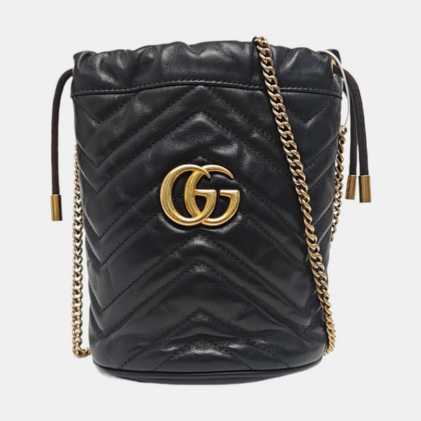 GG Marmont Mini Quilted Calfskin Black