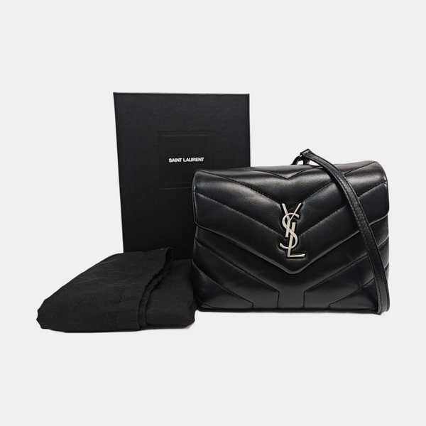 LOULOU Extra Small Chevron Calfskin Black