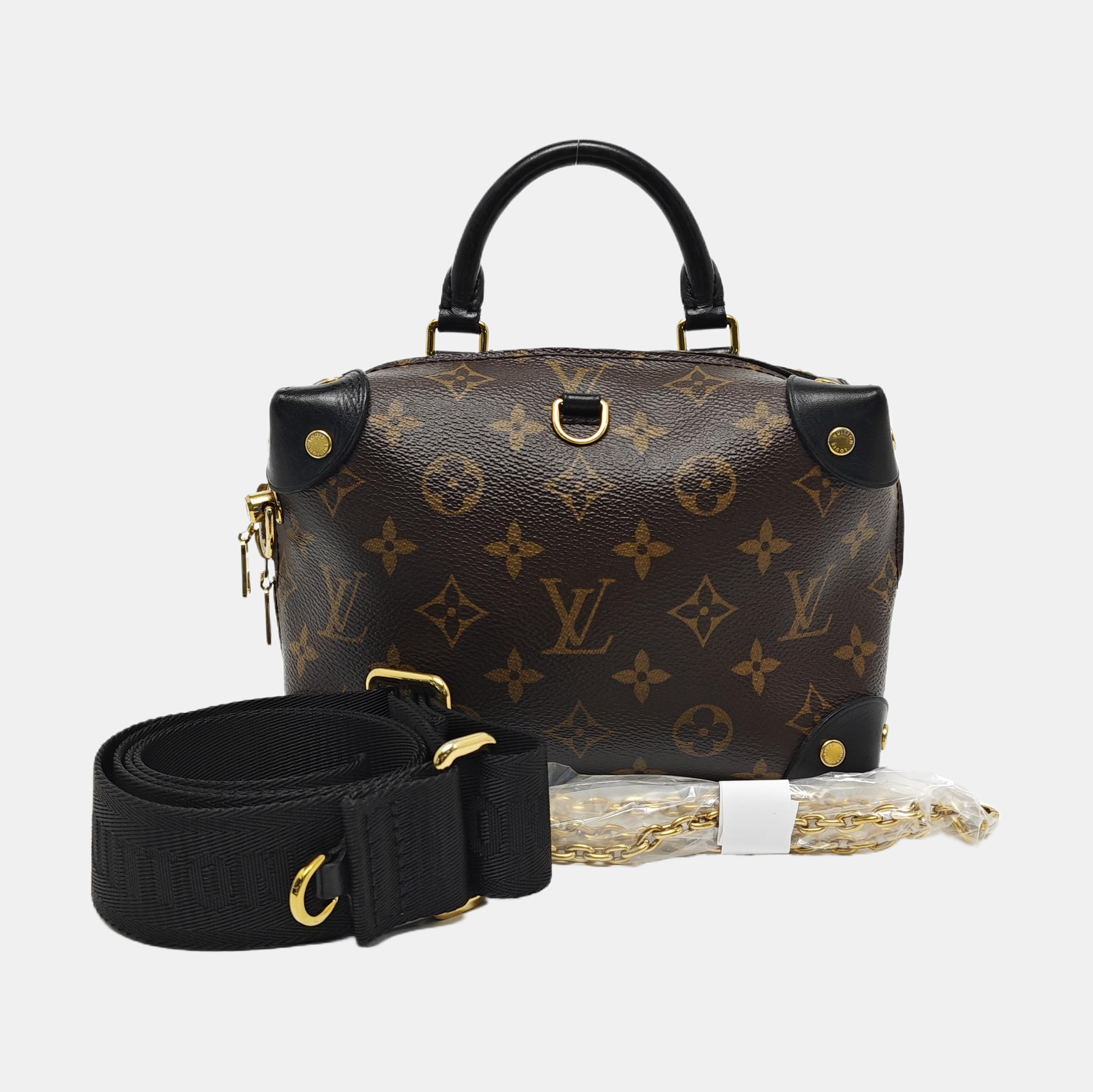 PETITE MALLE Monogram Coated Canvas Brown