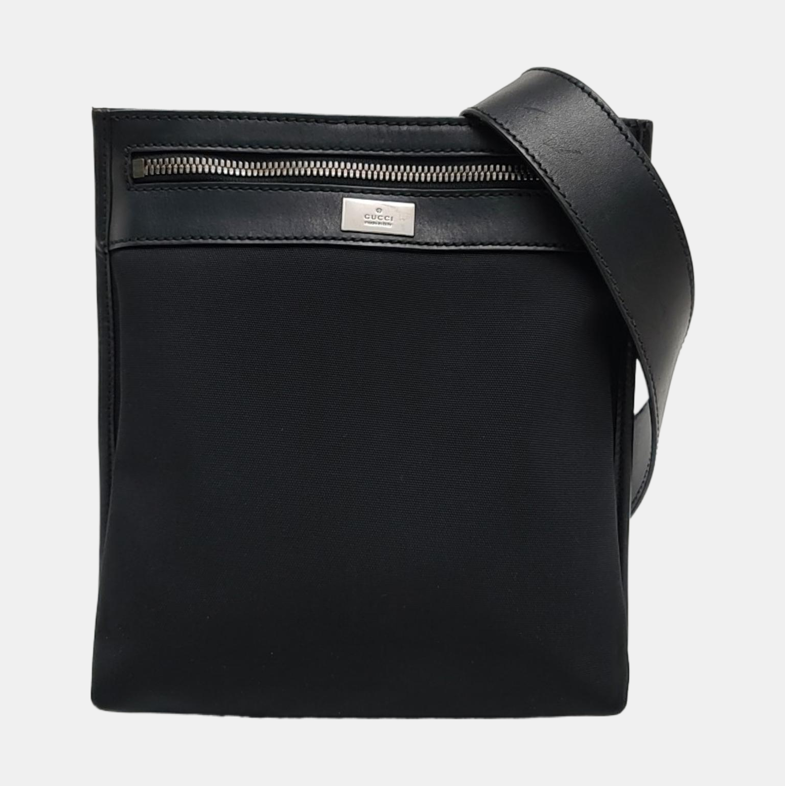 Fabric Shoulder Bag Black