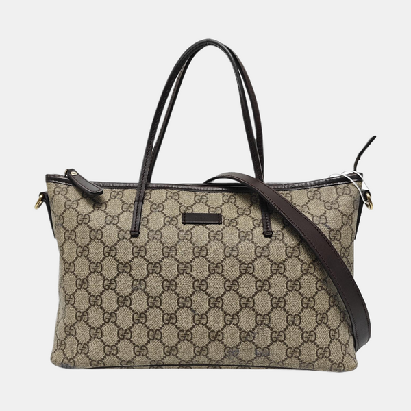 Monogram Coated Canvas Tote Bag Brown